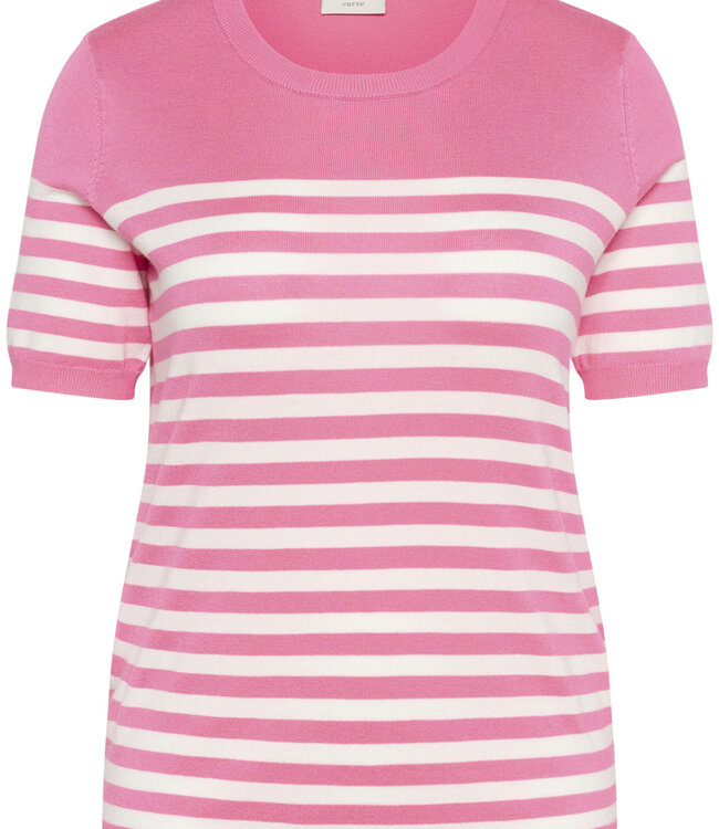 KAFFE CURVE Pull LIZZY STRIPED KAFFE CURVE PINK HALF STRIPE 108978