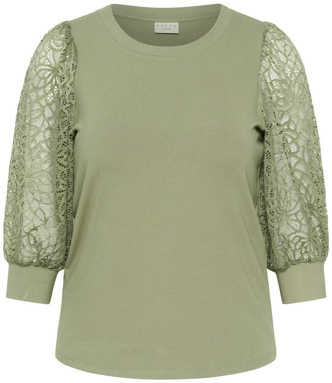 KAFFE CURVE T-Shirt BELLA LACE KAFFE CURVE SEA SPRAY 109059