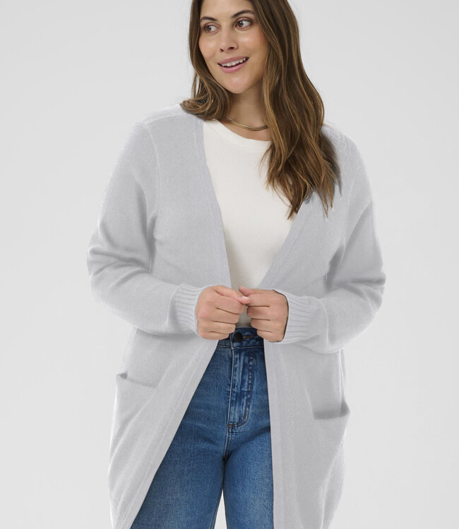 KAFFE CURVE Vest CARDIGAN ALIANNA KNIT KAFFE CURVE GREY MELANGE 100123