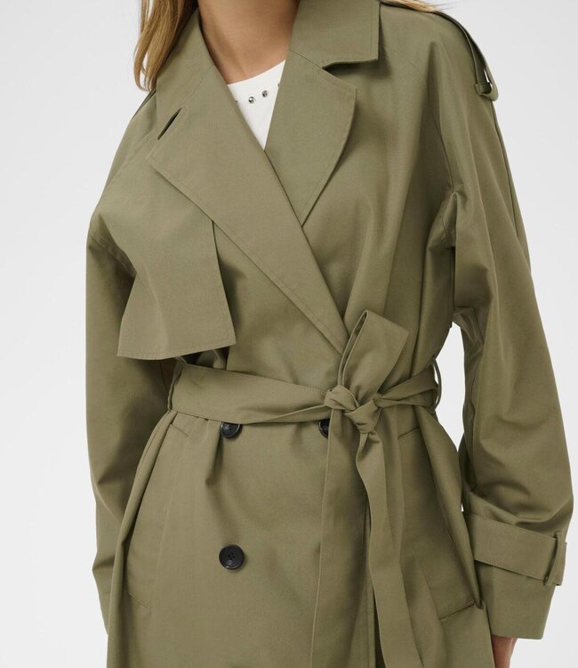KAFFE Jas VALENTINA TRENCH KAFFE DUSKY GREEN 170517