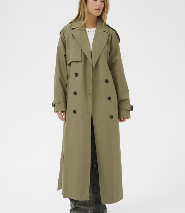 KAFFE Jas VALENTINA TRENCH KAFFE DUSKY GREEN 170517