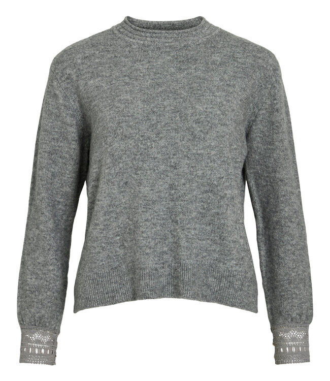 VILA Pull TARYN O-NECK VILA MEDIUM GREY
