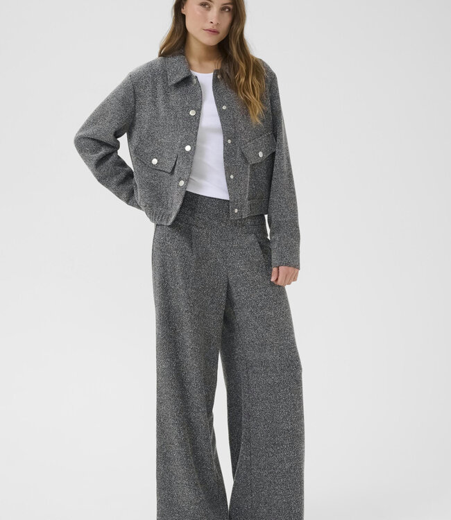 KAFFE Broek ALBA WIDE KAFFE BLACK MELANGE 108222