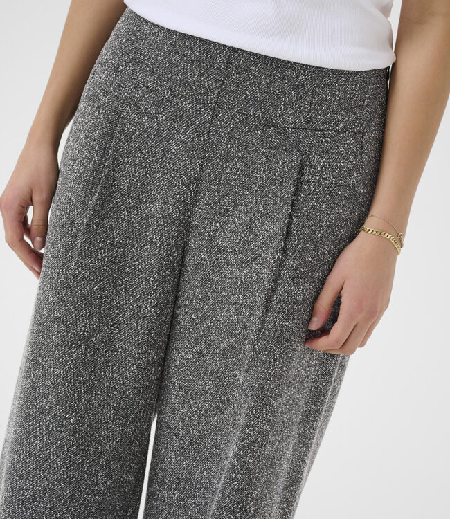 KAFFE Broek ALBA WIDE KAFFE BLACK MELANGE 108222
