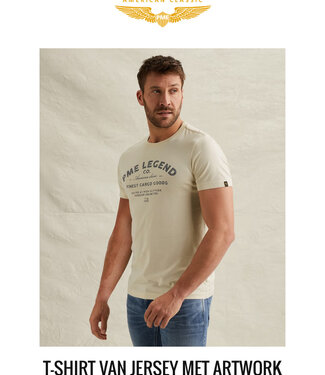 PME LEGEND T-Shirt PLAY SINGLE GRAPHIC PME LEGEND BONE WHITE