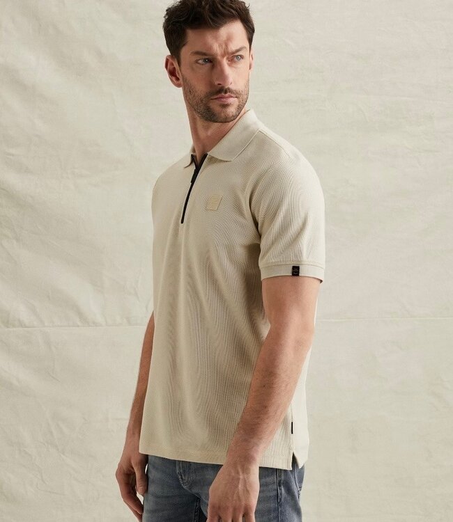PME LEGEND Polo WAFFLE STRUCTURE PME LEGEND BONE WHITE