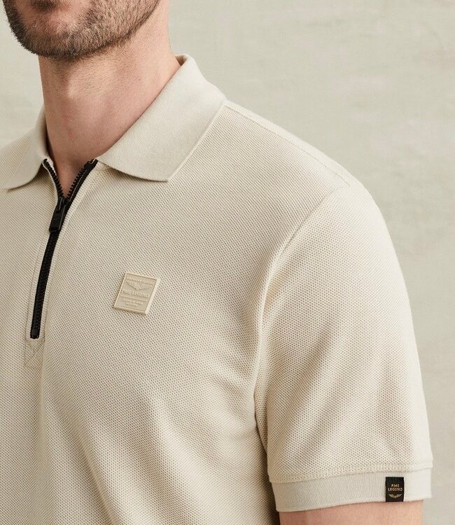 PME LEGEND Polo WAFFLE STRUCTURE PME LEGEND BONE WHITE