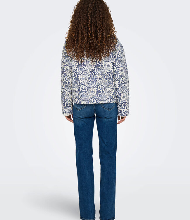 ONLY Vest QUILTED HALLIE ONLY BLUE TILE PRINT