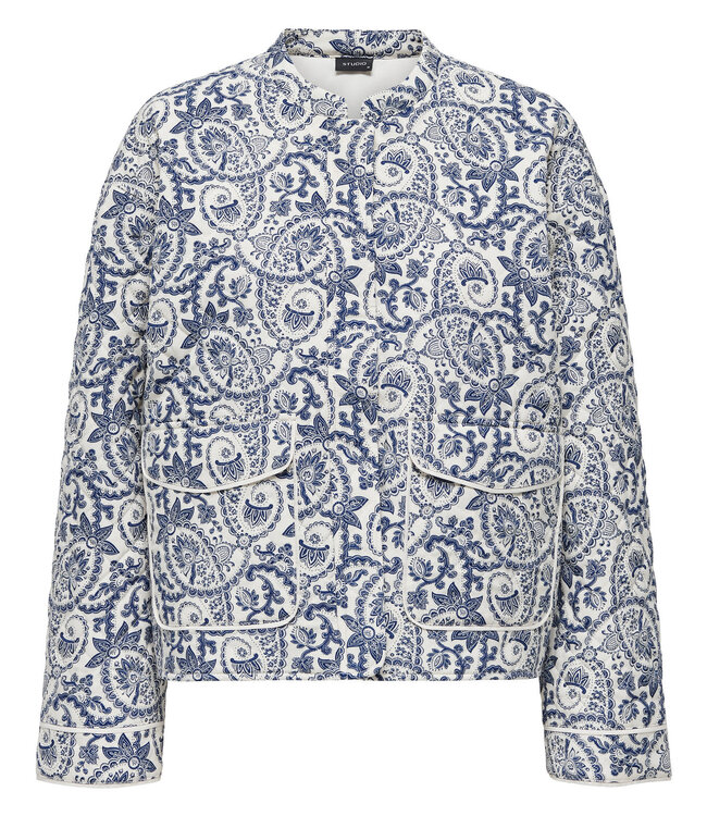 ONLY Vest QUILTED HALLIE ONLY BLUE TILE PRINT