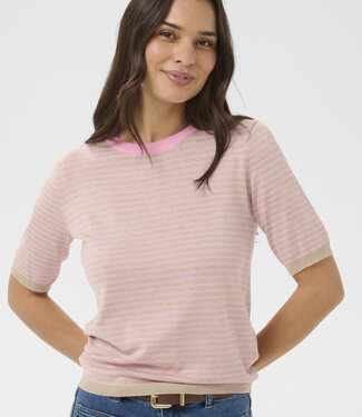 KAFFE T-Shirt LIZZA STRIPED KAFFE SPRING FEATHER WITH PINK 109161