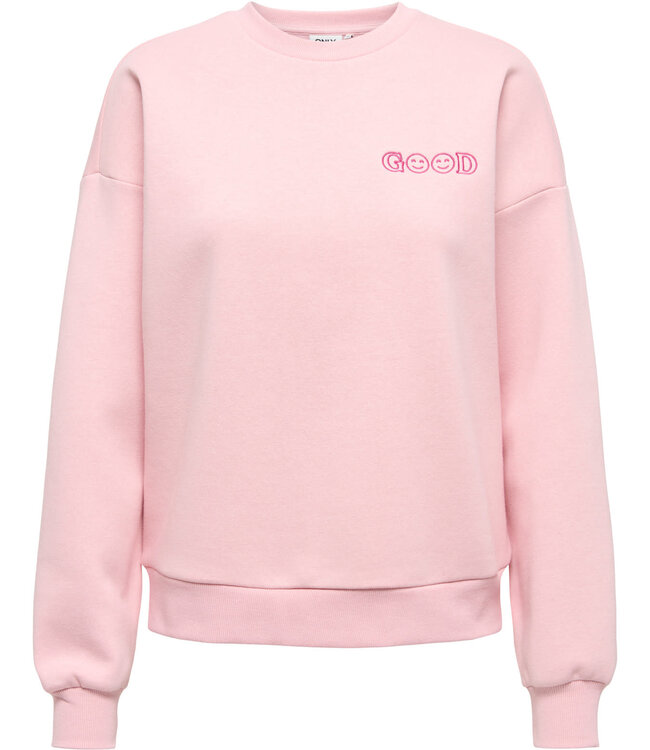 ONLY Pull SWEATER DAZE TERRY BACK PRINT ONLY ROSY TOUCH