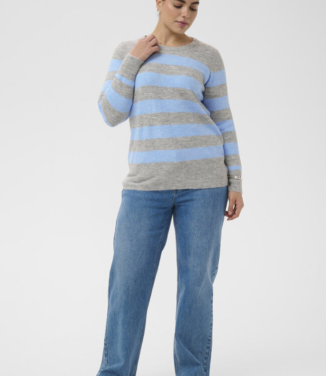 KAFFE CURVE Pull NIELA STRIPED KAFFE CURVE LIGHT GREY 108948