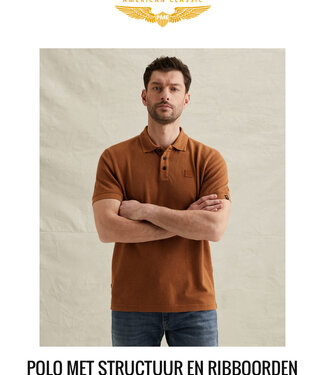 PME LEGEND Polo POPCORN JERSEY PME LEGEND GLAZED GINGER