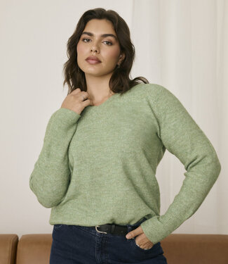 KAFFE CURVE Pull NIELA V-NECK KAFFE CURVE SEA SPRAY 1762121