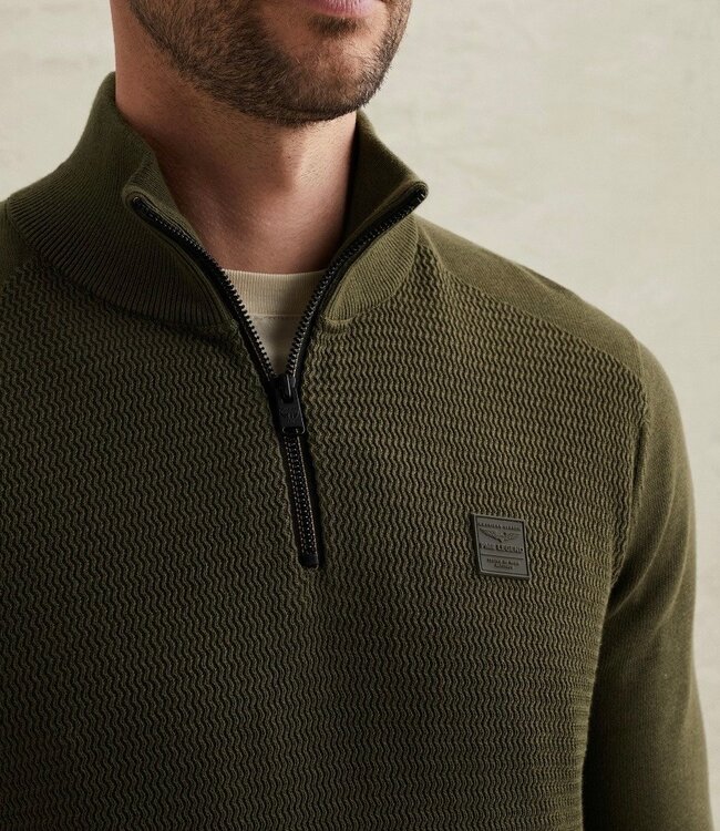 PME LEGEND Jas HALF ZIP COTTON MODAL PME LEGEND IVY GREEN
