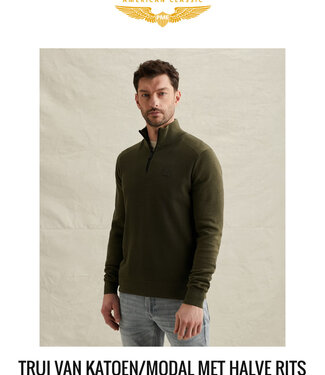 PME LEGEND Jas HALF ZIP COTTON MODAL PME LEGEND IVY GREEN