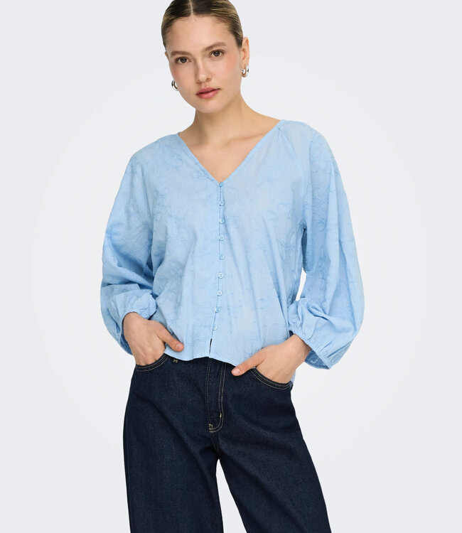 ONLY Blouse ZION V-NECK ONLY SOFT CHAMBRAY