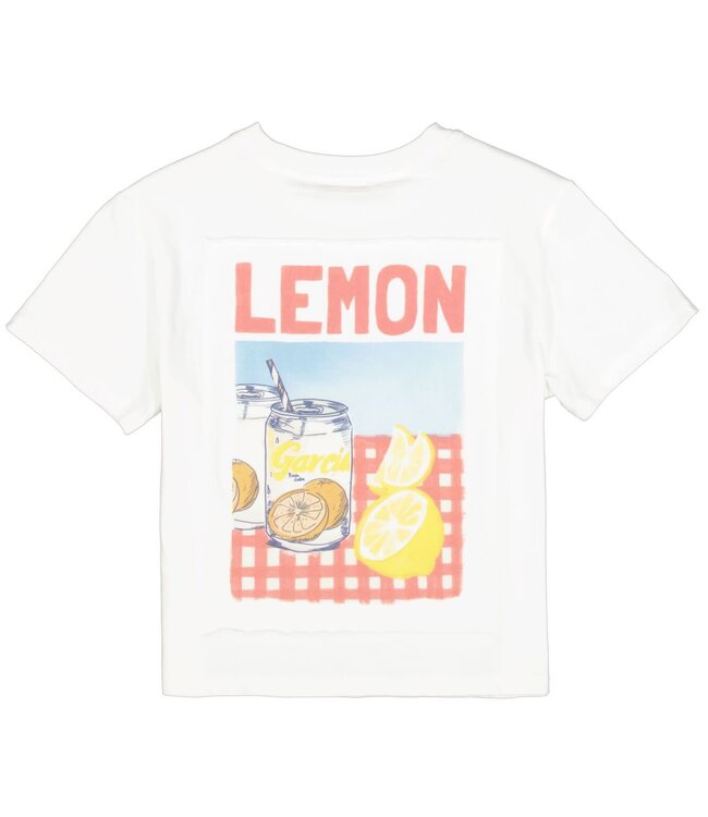 GARCIA T-Shirt LEMON BACKPRINT GARCIA GIRLS WHITE