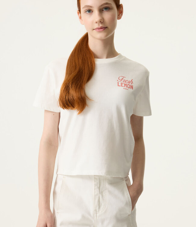 GARCIA T-Shirt LEMON BACKPRINT GARCIA GIRLS WHITE