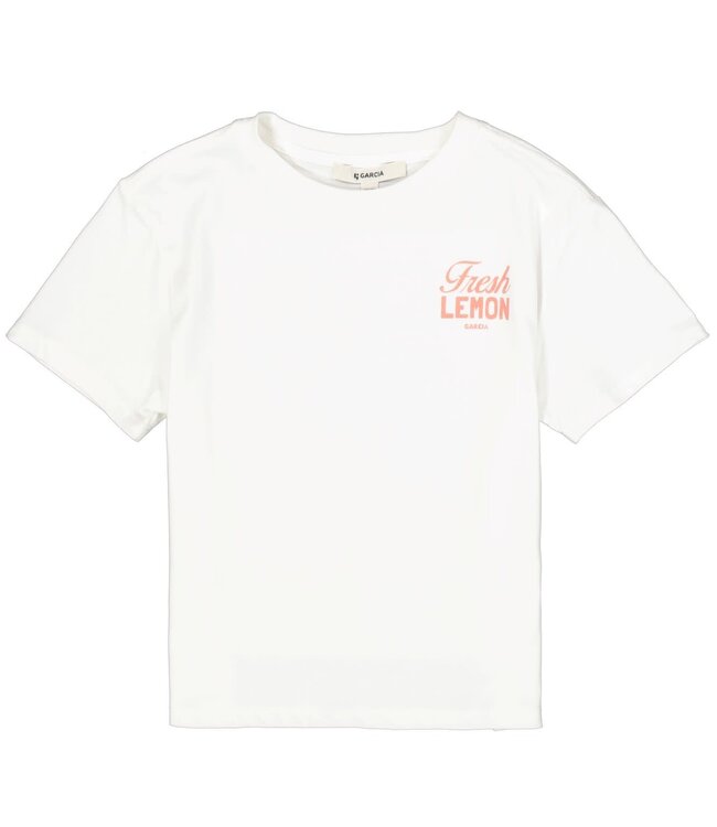 GARCIA T-Shirt LEMON BACKPRINT GARCIA GIRLS WHITE