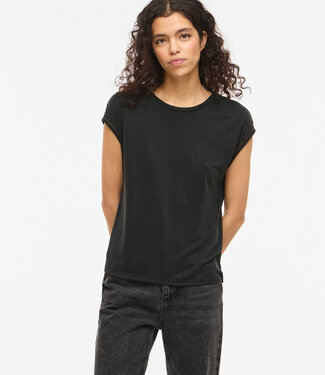 VILA T-Shirt  MODALA O-NECK VILA BLACK