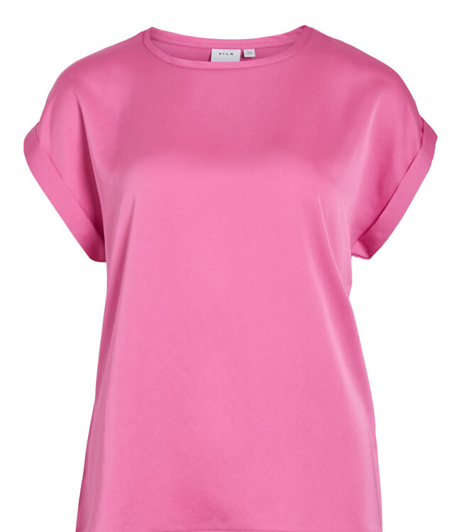 VILA T-Shirt ELLETTE SATIN O-NECK VILA FIJI FLOWER