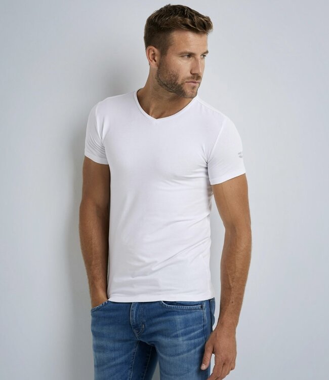 PME LEGEND T shirt 2 Pack V-Hals PME LEGEND WHITE