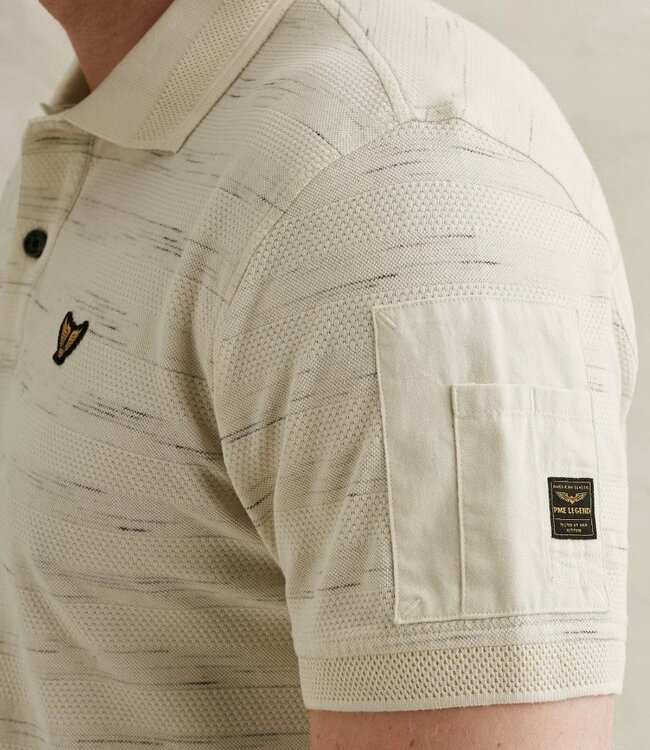 PME LEGEND Polo INJECTED POPCORN PIQUE PME LEGEND BONE WHITE