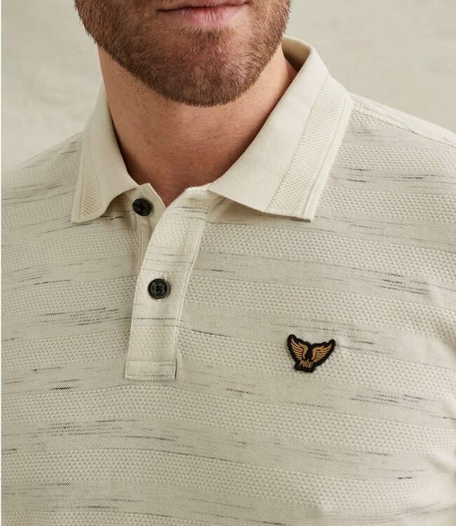 PME LEGEND Polo INJECTED POPCORN PIQUE PME LEGEND BONE WHITE