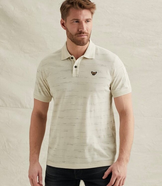PME LEGEND Polo INJECTED POPCORN PIQUE PME LEGEND BONE WHITE