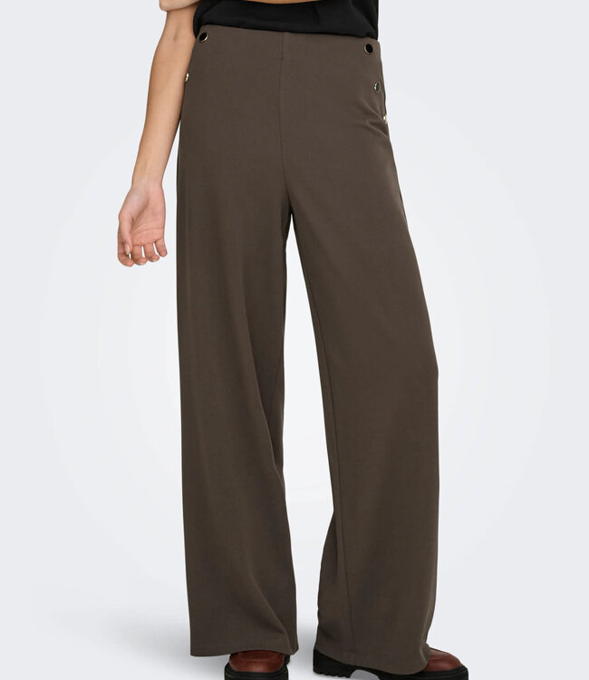 JDY Broek GEGGO BUTTON JDY CHOCOLATE BROWN