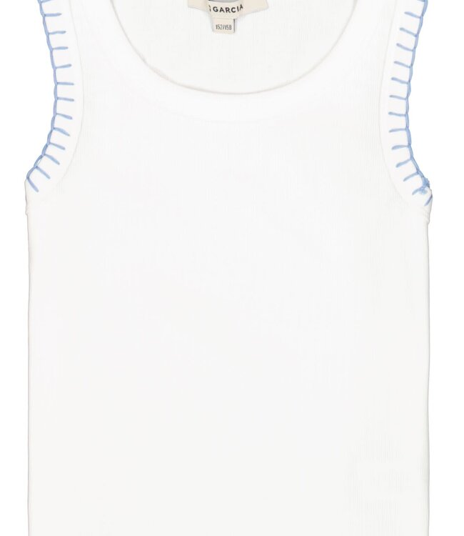 GARCIA Topje  BORDUUR BLAUW GARCIA GIRLS WIT