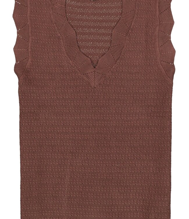 GARCIA Top GEHAAKT GARCIA DAMES EARTH BROWN
