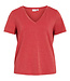 VILA T-Shirt LUXI GLITTER V-NECK VILA HIBISCUS