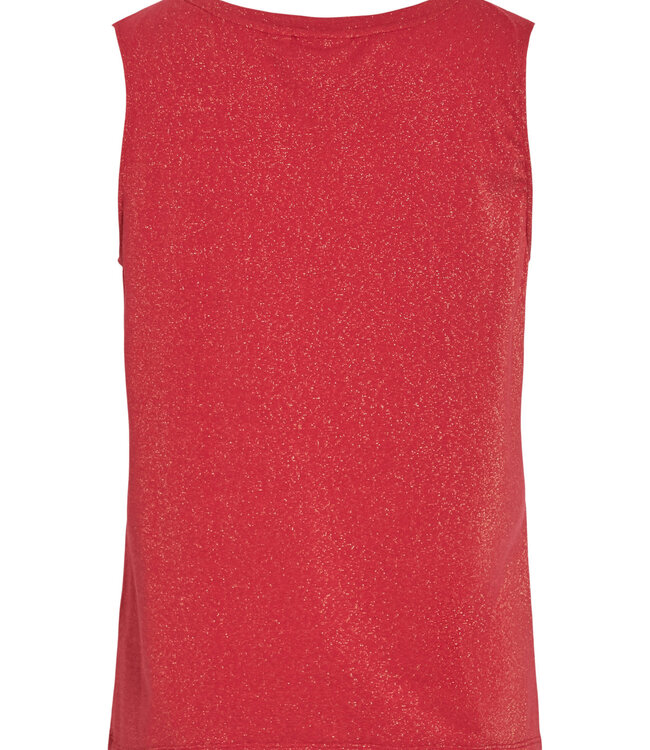 VILA Top LUXI GLITTER U-NECK VILA HIBISCUS
