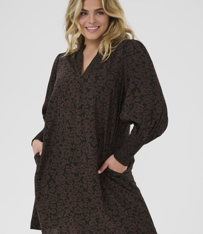 KAFFE CURVE Kleed BELLA SMOCK KAFFE CURVE FUDGE BLACK FLOW 107734