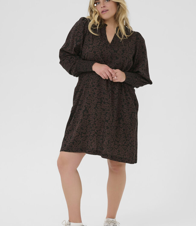 KAFFE CURVE Kleed BELLA SMOCK KAFFE CURVE FUDGE BLACK FLOW 107734
