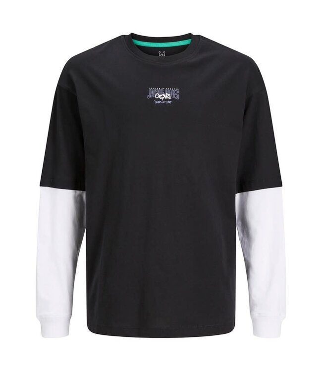 JACK & JONES KIDS T-Shirt TRIBECA lange mouw Jack & Jones BLACK VOLUME