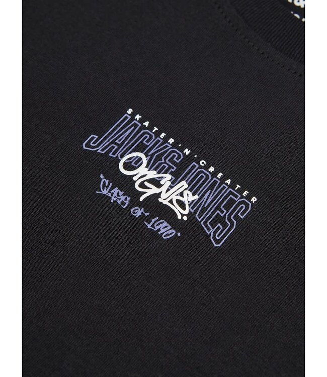 JACK & JONES KIDS T-Shirt TRIBECA lange mouw Jack & Jones BLACK VOLUME