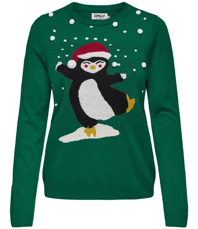ONLY Pull X-MAS  ONLY  GREEN POM POM PENGUIN