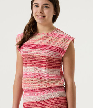 GARCIA T-Shirt STRIPE GEHAAKT GARCIA TEENS GIRLS CORAL