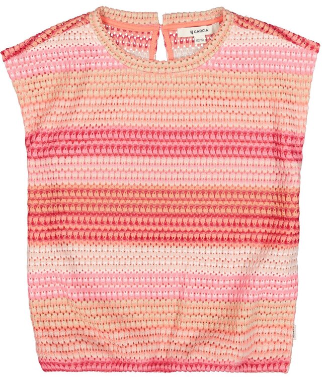 GARCIA T-Shirt STRIPE GEHAAKT GARCIA TEENS GIRLS CORAL
