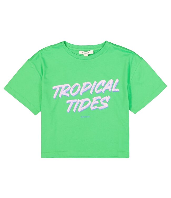 GARCIA T-Shirt TROPICAL VIBES GARCIA TEENS GIRLS GREEN