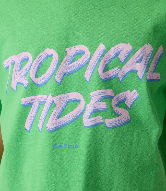 GARCIA T-Shirt TROPICAL VIBES GARCIA TEENS GIRLS GREEN