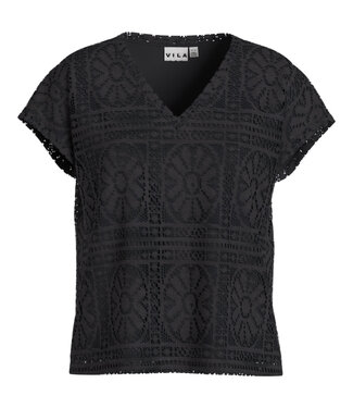 VILA Blouse MERINDA V-NECK VILA BLACK BEAUTY
