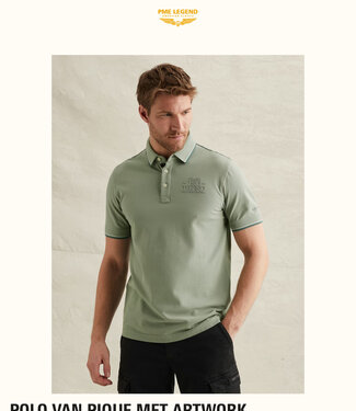 PME LEGEND Polo FINE PIQUE BADGE PME LEGEND ICEBERG GREEN