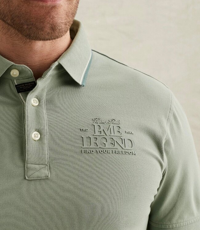 PME LEGEND Polo FINE PIQUE BADGE PME LEGEND ICEBERG GREEN