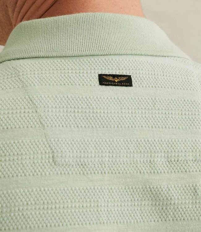 PME LEGEND Polo JERSEY MET STREEPPATROON PME LEGEND CAMEO GREEN