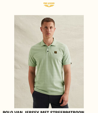 PME LEGEND Polo JERSEY MET STREEPPATROON PME LEGEND CAMEO GREEN