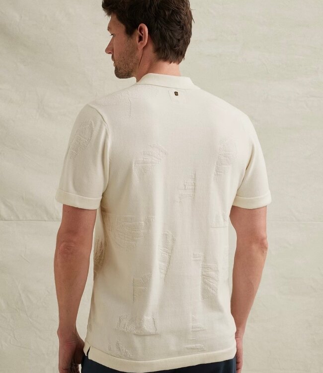 PME LEGEND Polo YAM DYE KNIT  PME LEGEND EGRET